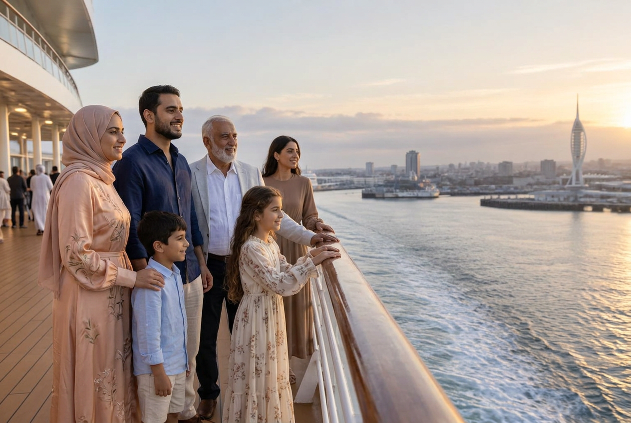Family sunset on the final evening at sea